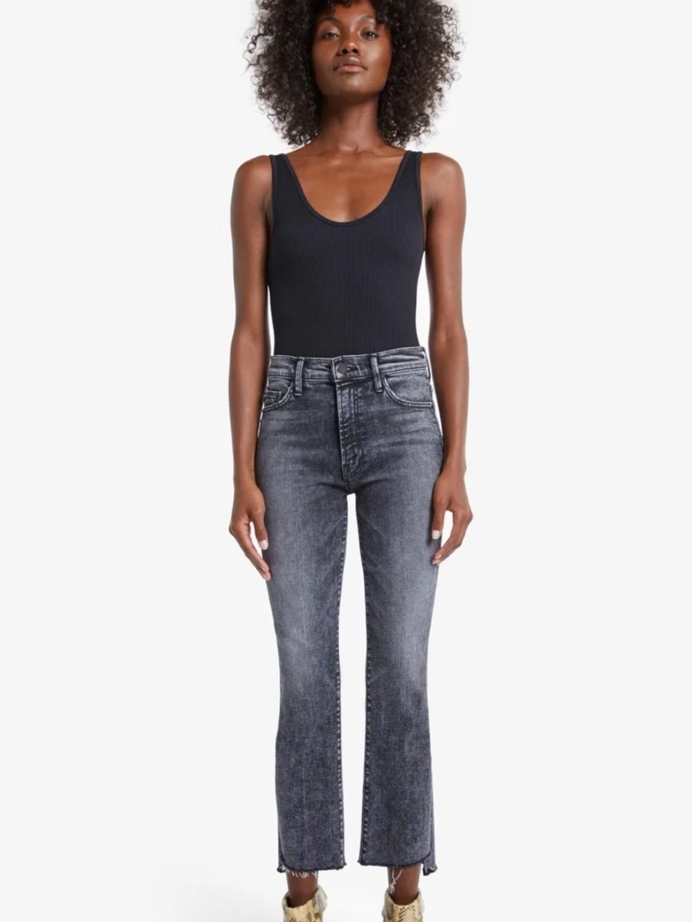 Mother Denim - The Insider Crop Step Fray in Train Stops Size 27
